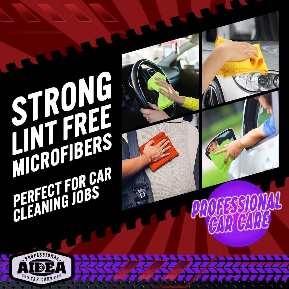 AIDEA Microfiber Cleaning Cloth 10PK, Micro Fiber Cloth for Cleaning Cars, Premium All Purpose Car