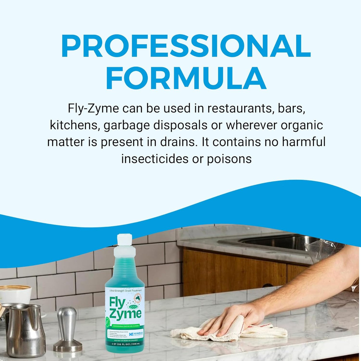 Kinzua Environmental Fly-Zyme, Highly Concentrated Enzyme Drain Cleaner for Pipes, Drain Gel for