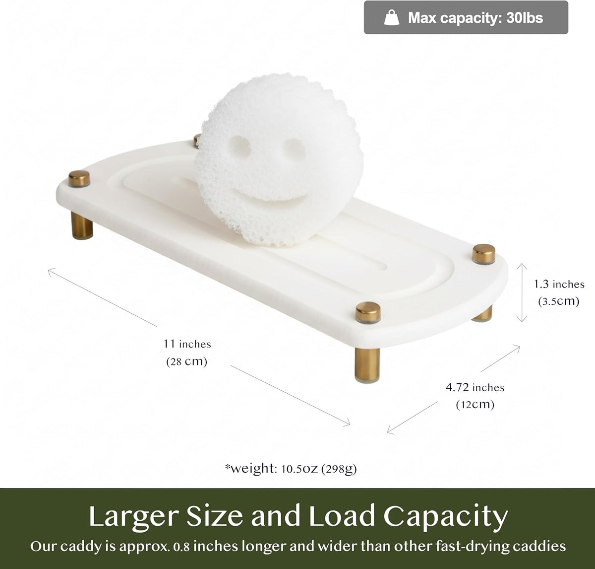 2PCS Water Absorbing Stone Soap Tray for Kitchen Bathroom Sink, Quick Dry Diatomaceous Earth Drying