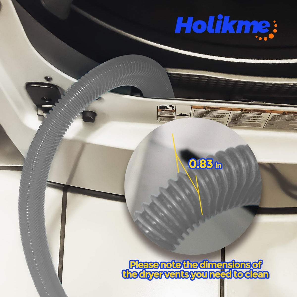 Holikme 2 Pieces Dryer Vent Cleaner Kit, Dryer Lint Vacuum Attachment and Flexible Dryer Lint
