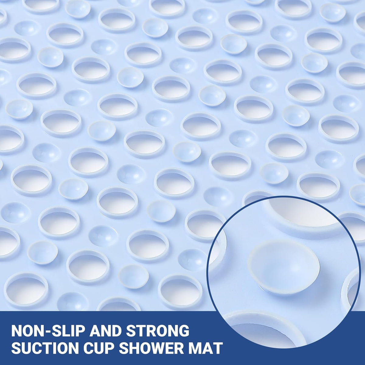 Non Slip Bathtub Mat and Shower Mat 31x17 inch,Bath Mat with Quick Dry Drain Holes and Suction