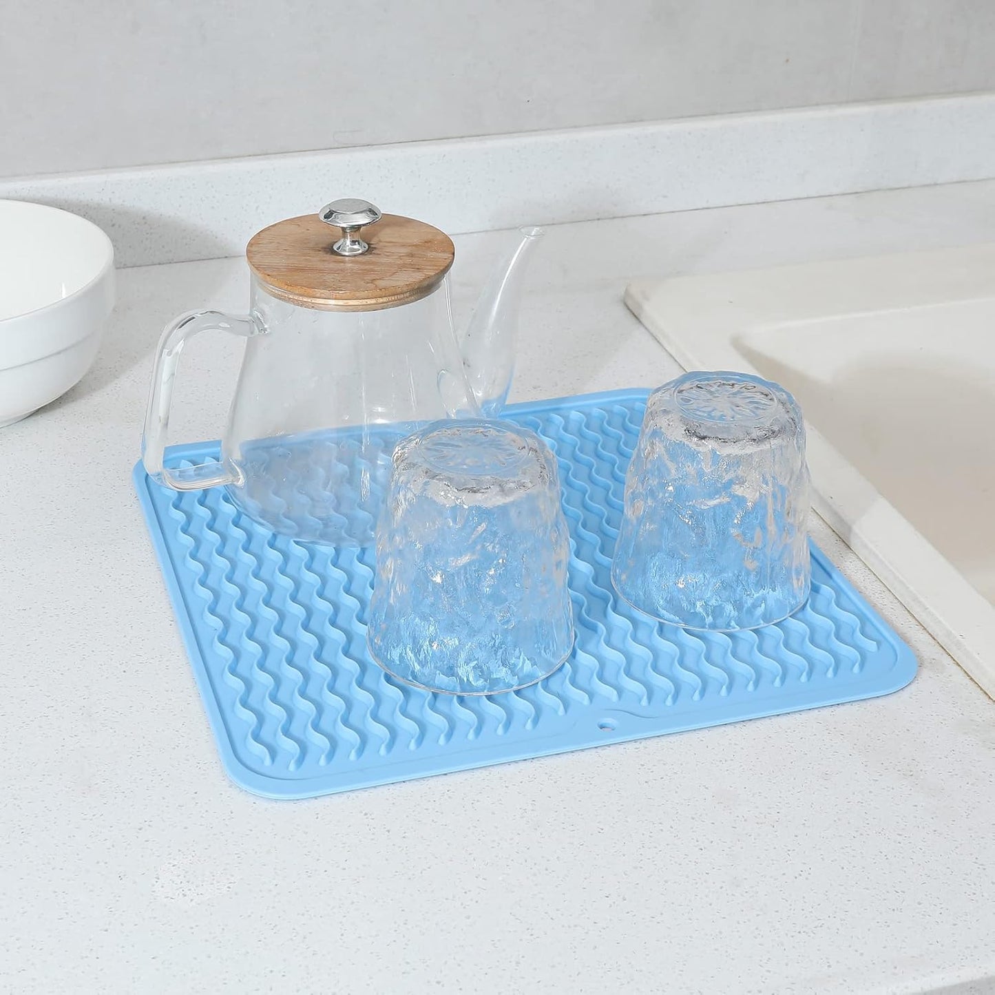 Silicone Dish Drying Mat for Multiple Usage,Easy clean,Eco-friendly,Heat-resistant Silicone Mat for