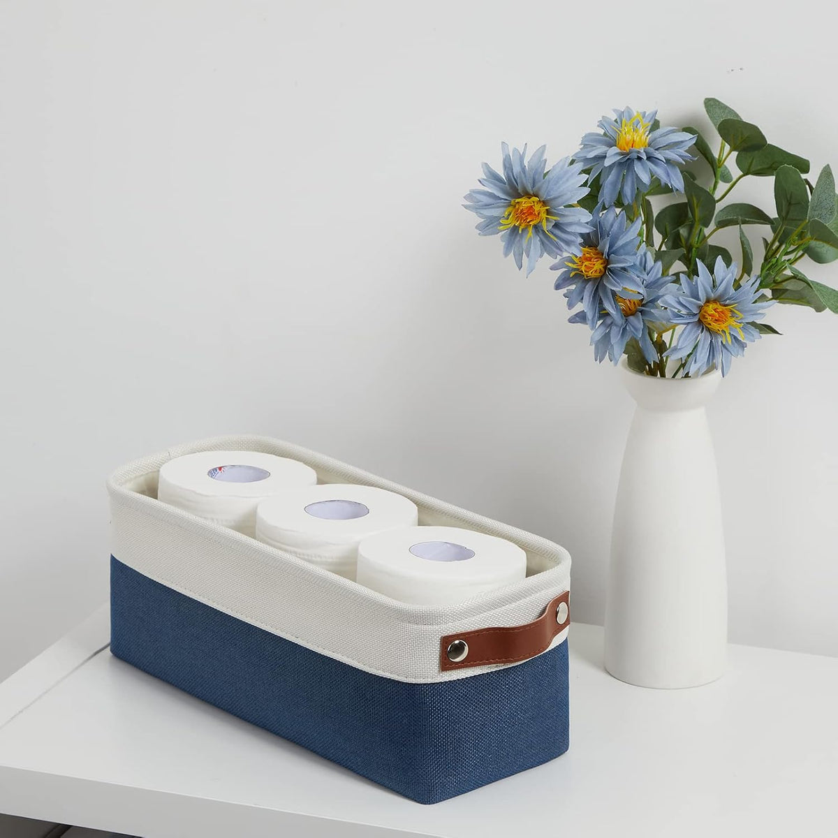 DULLEMELO Toilet Paper Baskets for Storage 15"x6"x5.5" Small Rectangular Baskets for Towels [2