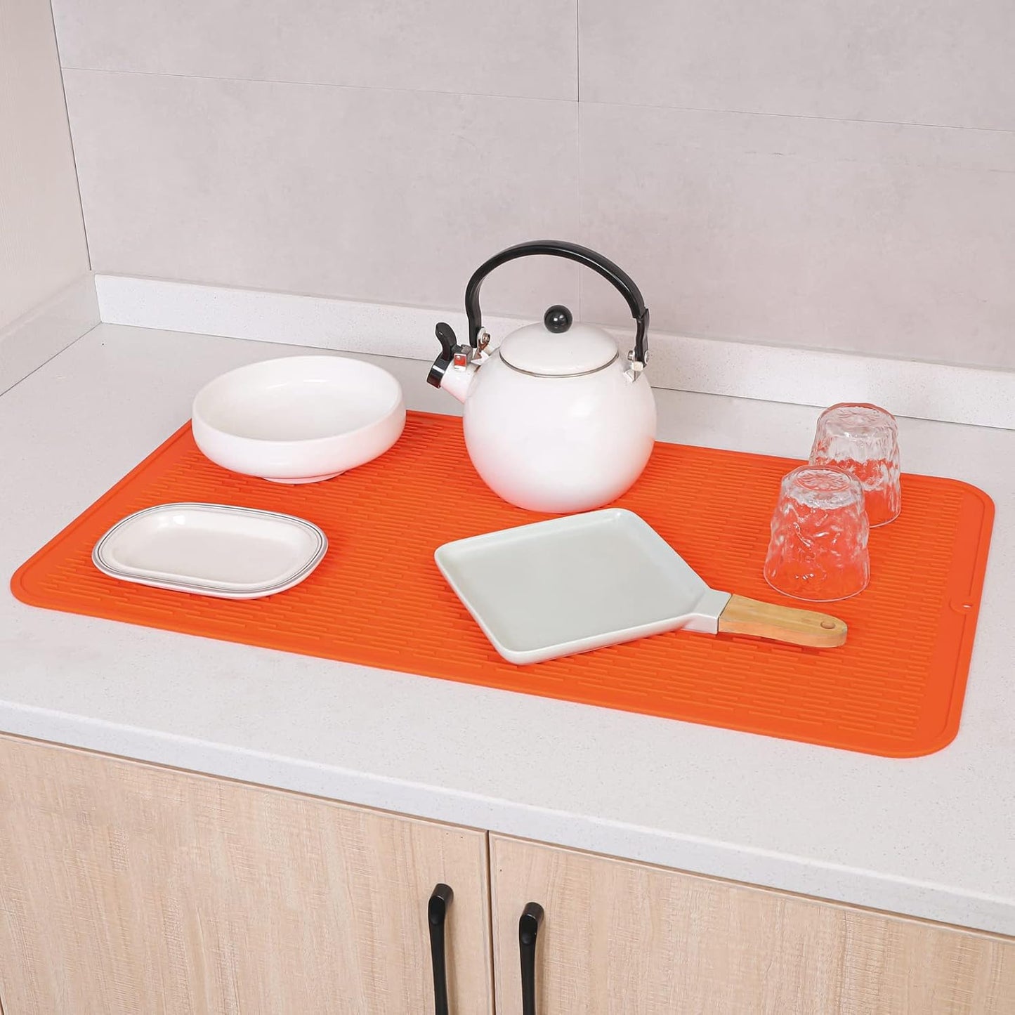 Silicone Dish Drying Mat for Multiple Usage,Easy clean,Eco-friendly,Heat-resistant Silicone Mat for