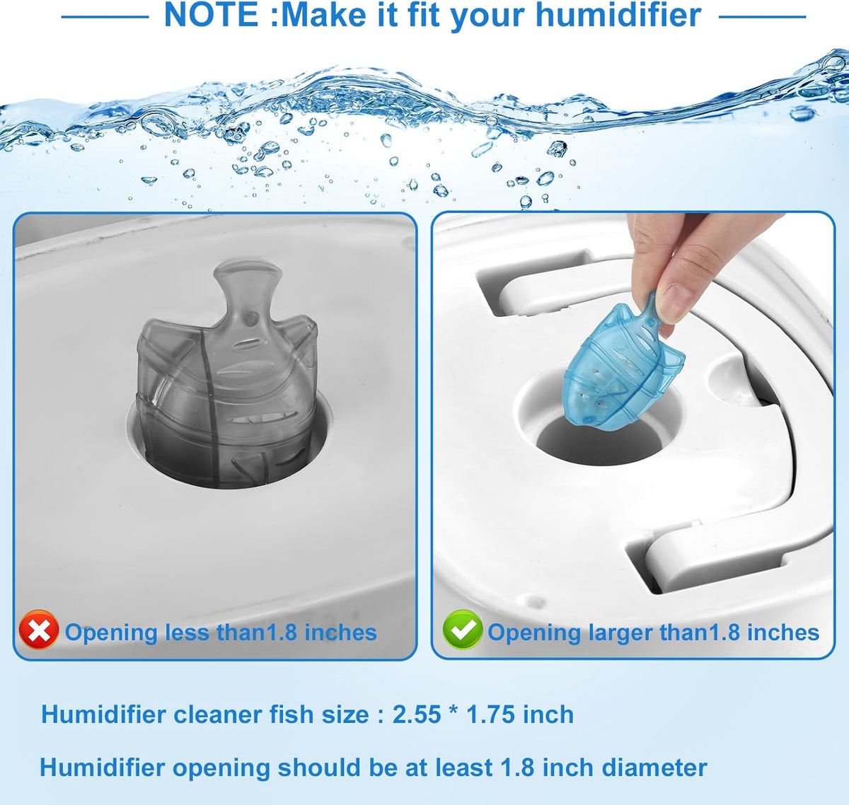 10PC Humidifier Cleaner Fish Universal Humidifier Tank Cleaner Works in All humidifiers and Fish