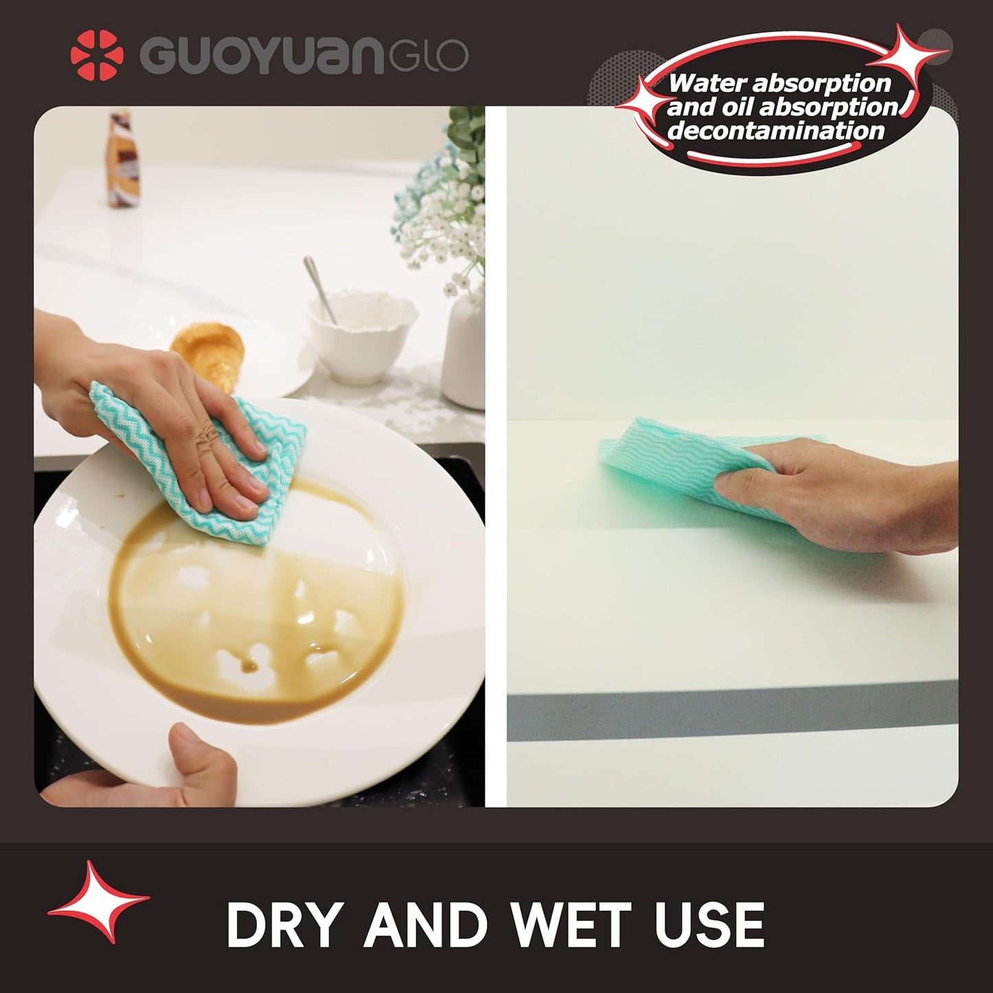 Disposable Dish Cloths Disposable Cleaning Towels Heavy Duty Reusable Cleaning Cloths Dish Rags for
