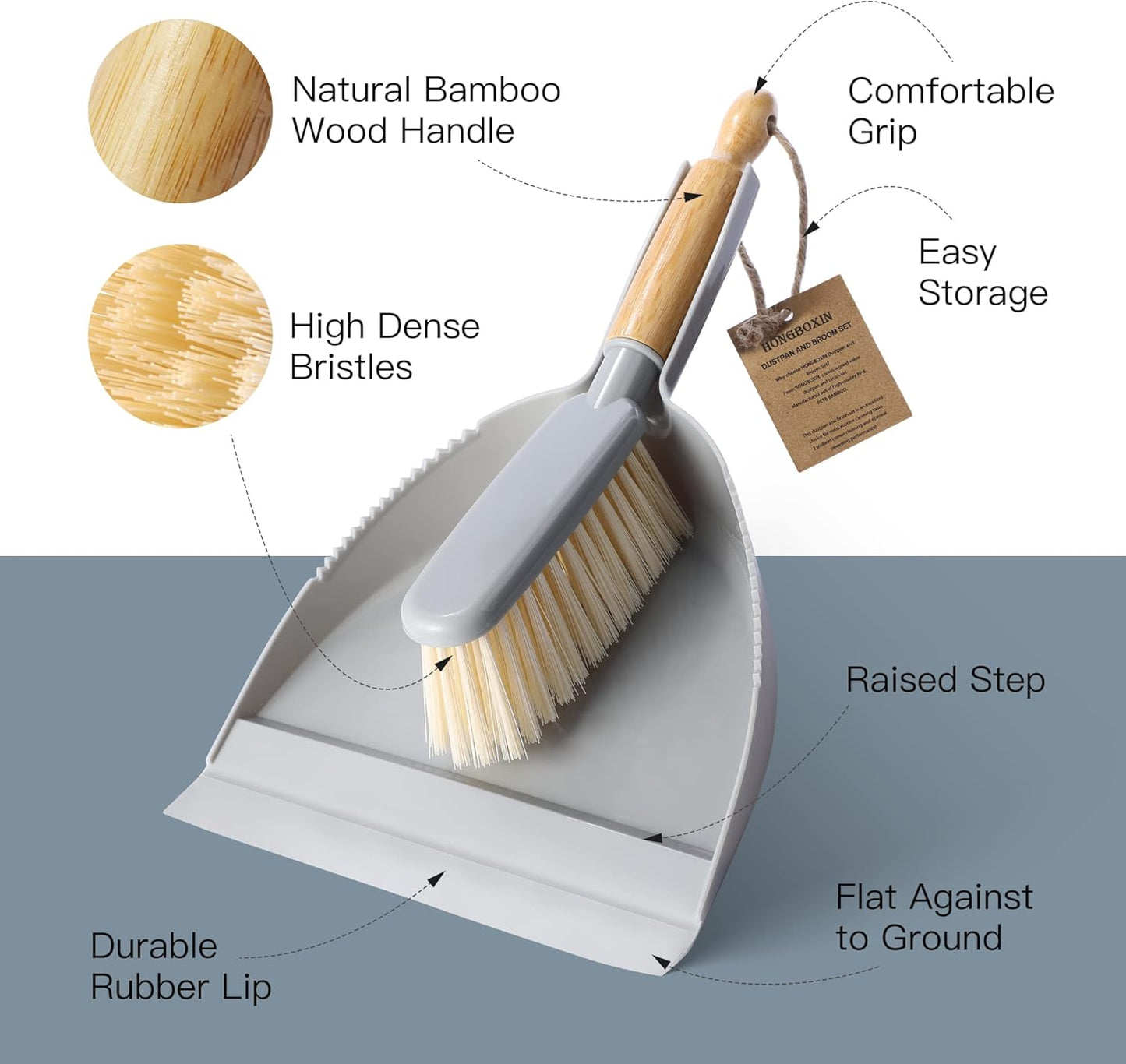 Small Dustpan and Brush Set - Mini Broom with Dustpan Set, Handheld Broom and Dust Pan Combo Set