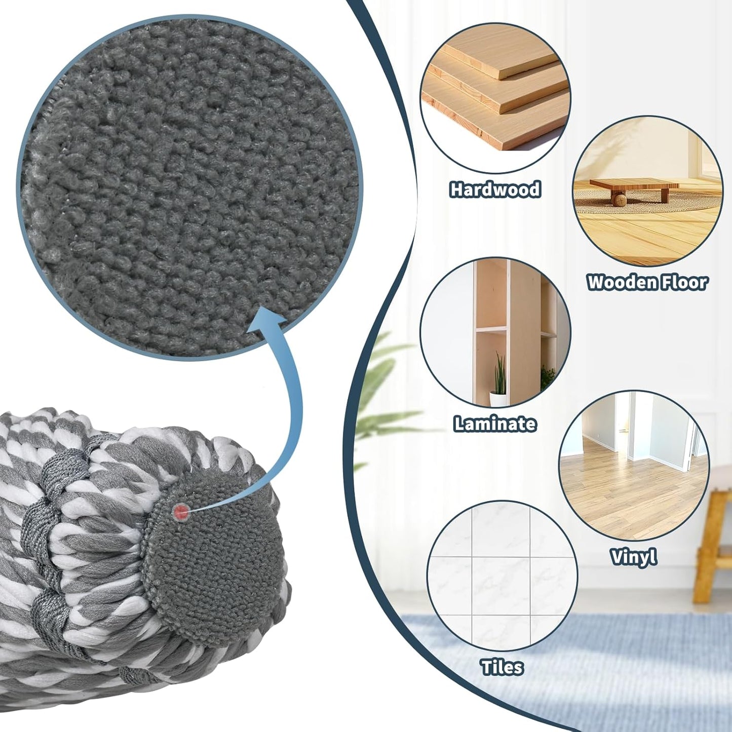 Self-Wringing Twist Mop for Floor Cleaning, Long Handled Microfiber Floor Mop with Top Scouring Pad