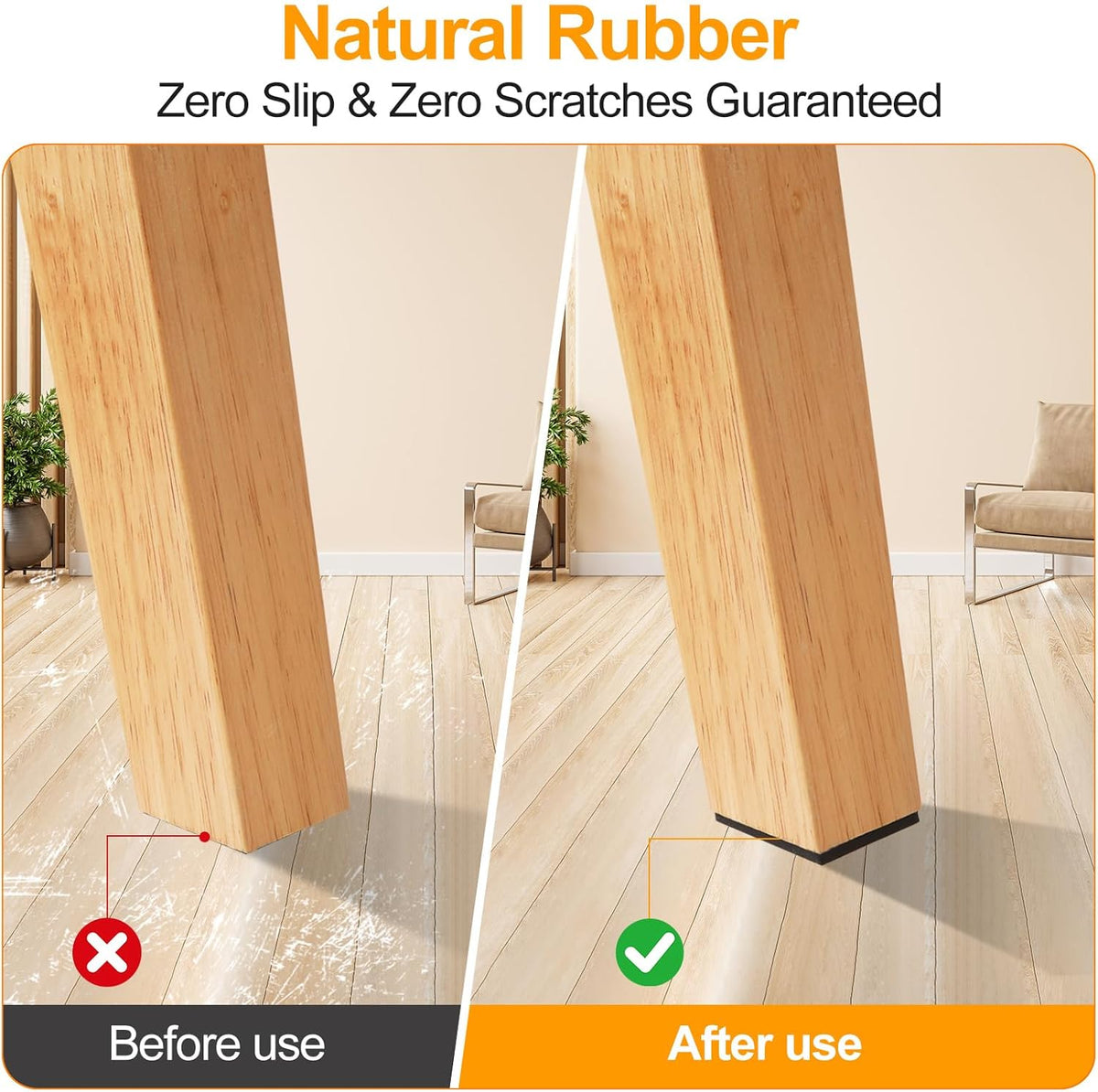 CHUNZEXI Non Slip Furniture Pads - 32 Premium Furniture Grippers Self Adhesive Rubber Furniture