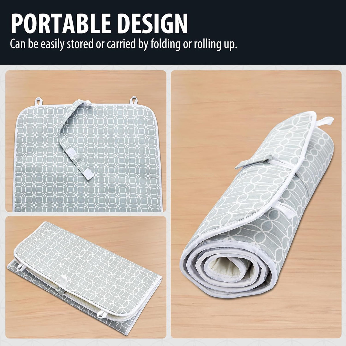 Seiritex Ironing Mat, Portable Ironing Pad 39.4 x 18.9 inch Table Top Iron Board 5 in 1 Travel Iron