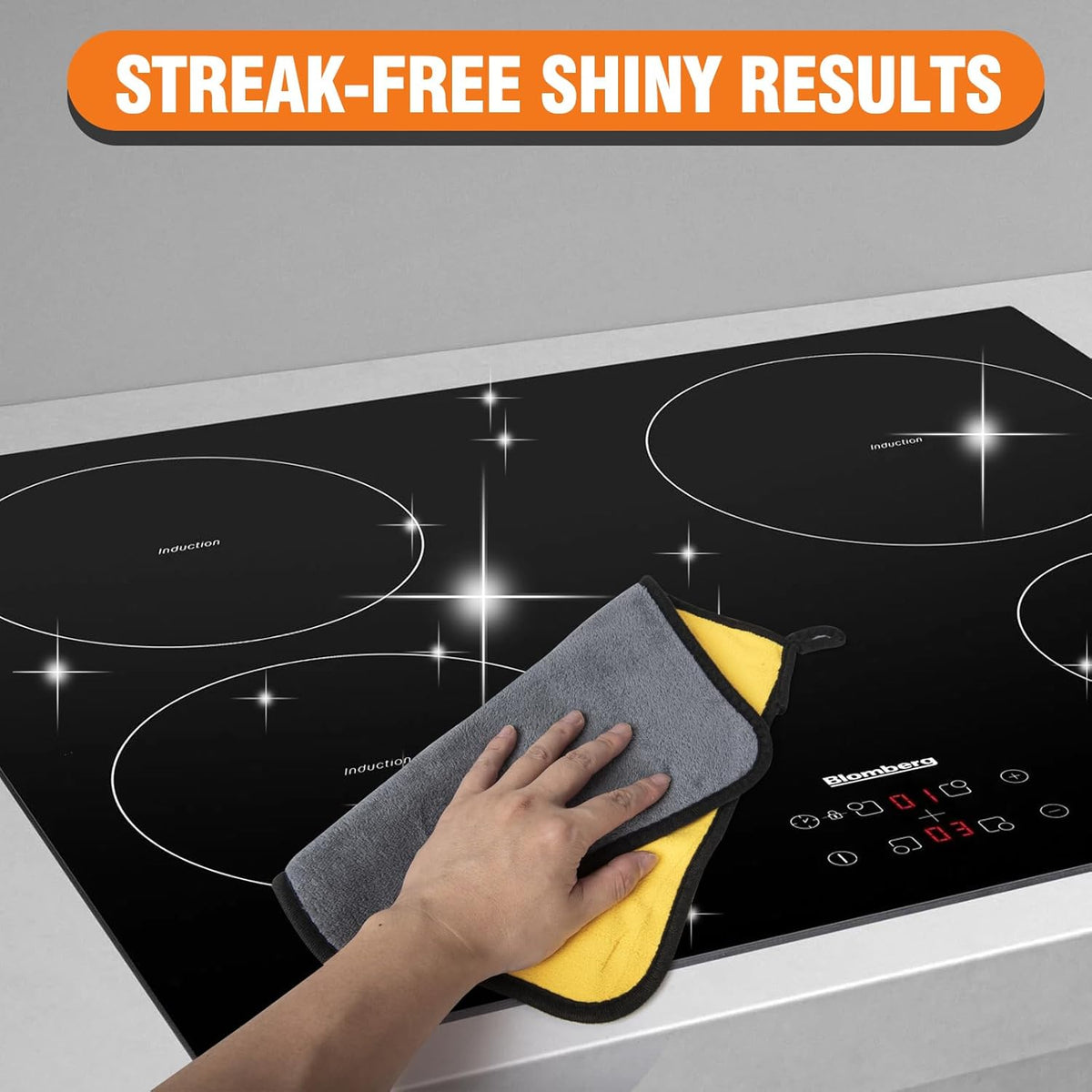 Glass Stove Top Cleaner Kit, 12 Oz Glass Cooktop Cleaner Non-Abrasive, Stove Oven Cleaner & Polish