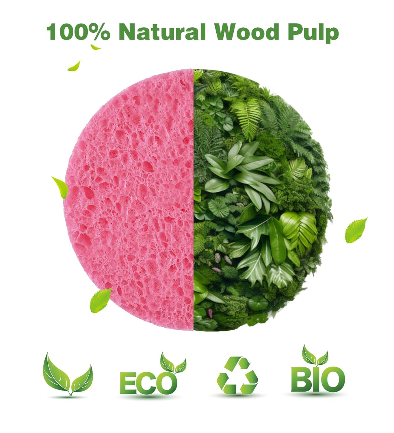 METUUTER 50 PCS Compressed Facial Sponges for Estheticians- 100% Natural Cellulose Face Sponge