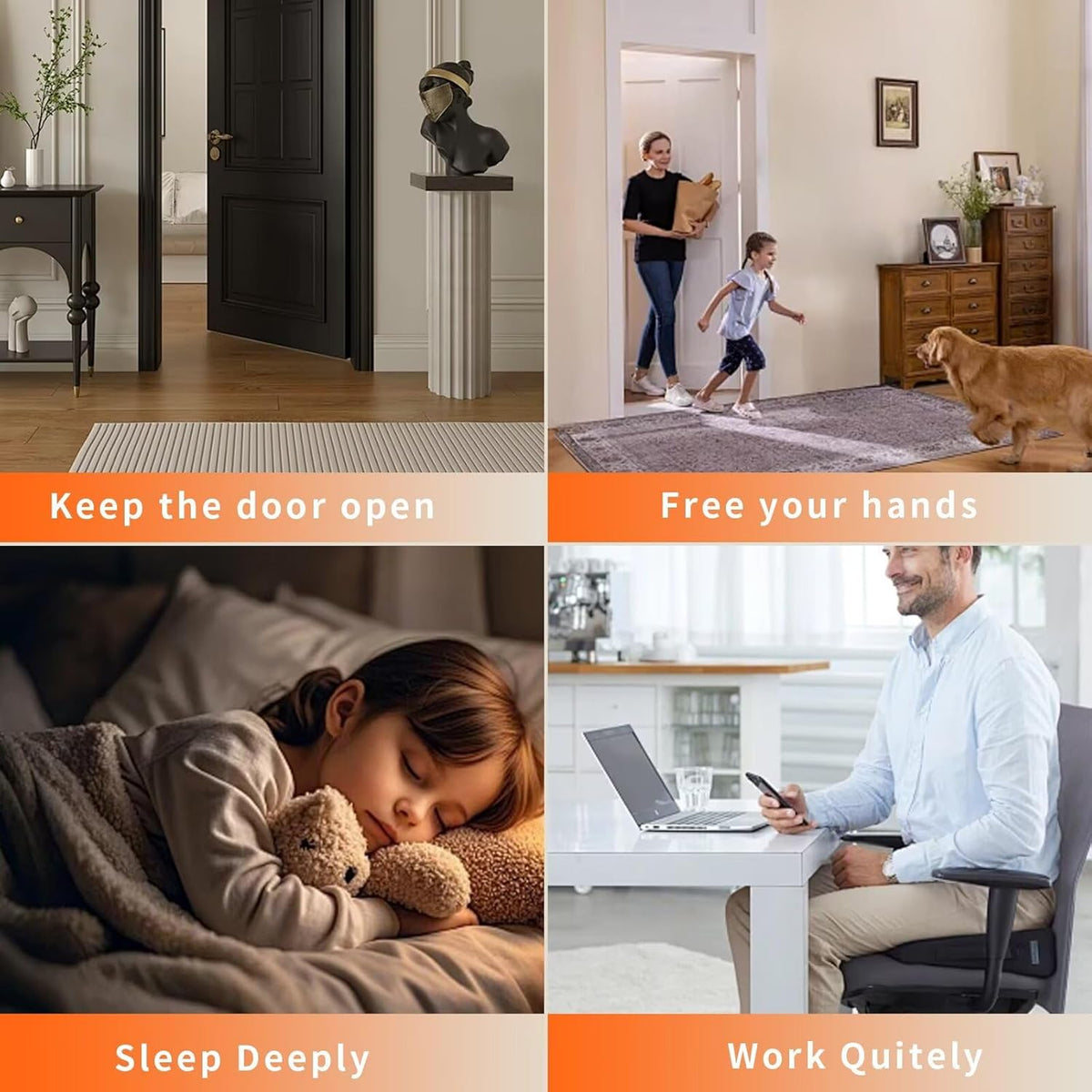 Bak Bo Magnetic Door Stoppers 2 Pack Bottom of Door Holder Keep Door Open No Drilling Magnet Floor