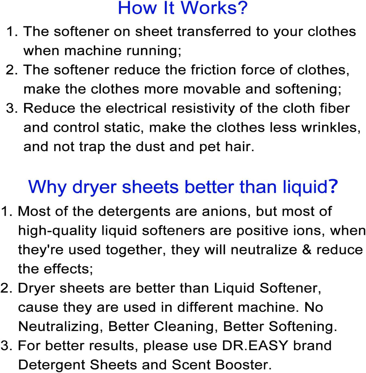 DR.EASY Dryer Sheets Plant Based Formula 252 Ct Fabric Softener sheets for Laundry Sunfresh