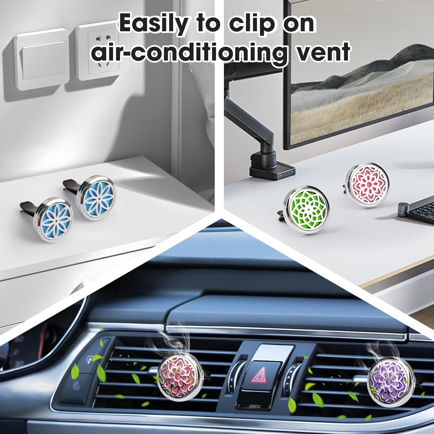 ttstar Car Diffuser Vent Clip - 30mm Aromatherapy Essential Oil Car Diffuser Vent Clips with 36