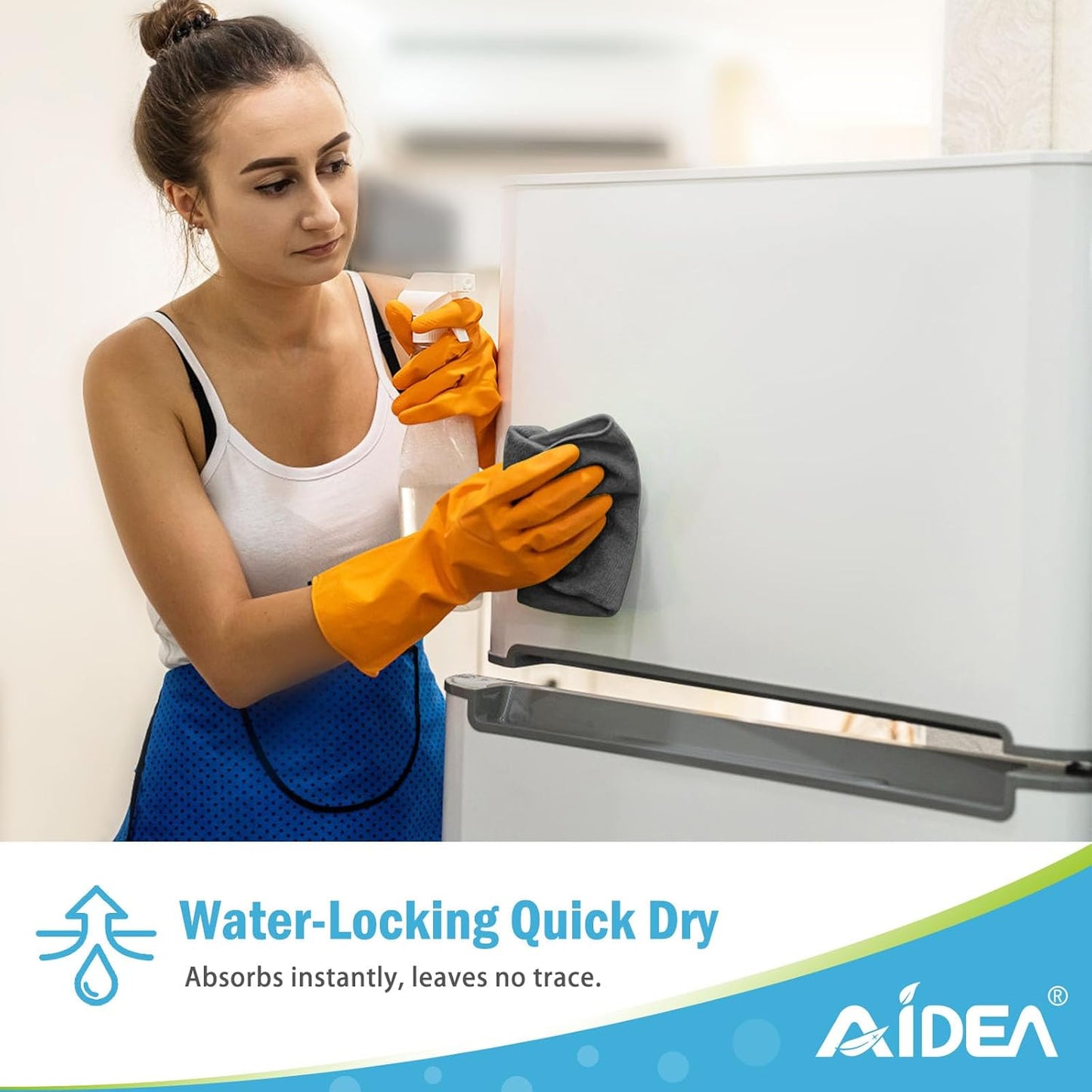 AIDEA Microfiber Cleaning Cloth-12PK, Soft Microfiber Towels for Cars, Absorbent Cleaning Rags