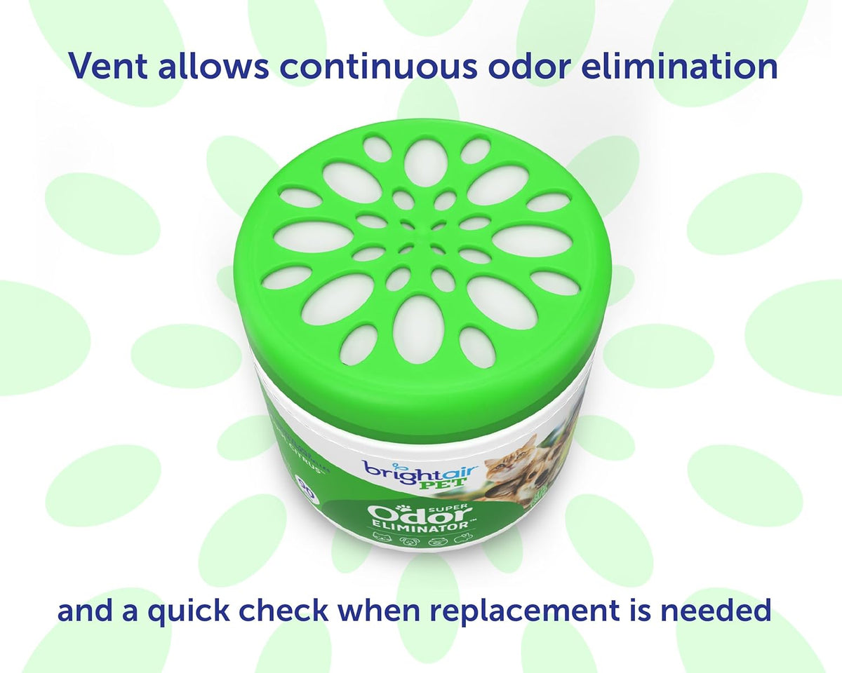 Bright Air 14 oz. Super Odor Eliminator, for Medium-Size Spaces, Cool Citrus Scent, Case of 6, Air