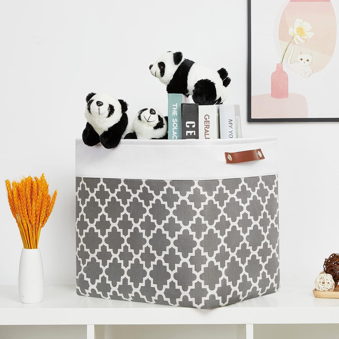 DULLEMELO Storage Baskets Large 17"x12"x15" Foldable Rectangular Storage Bins Baskets for