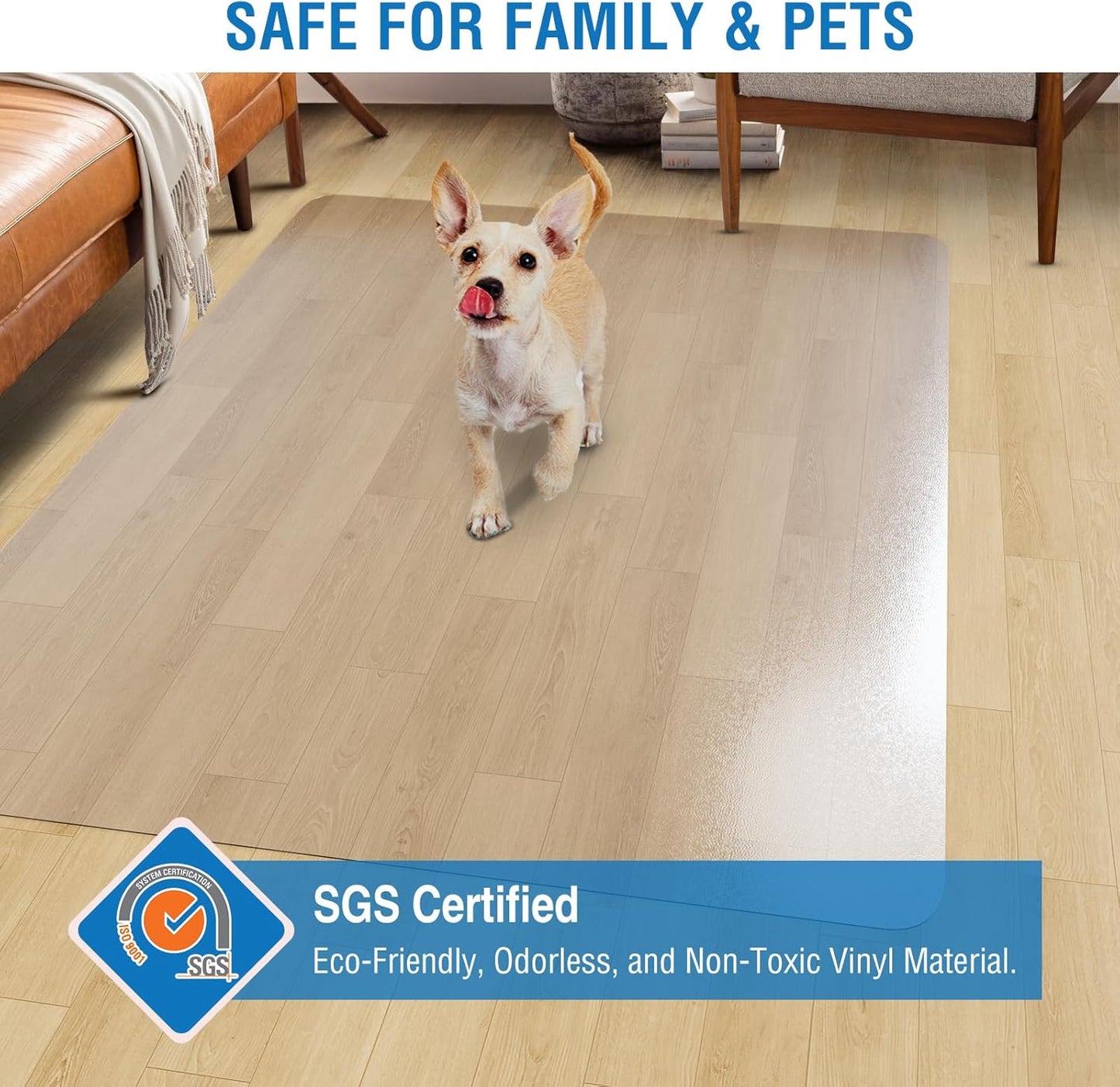 Clear Chair Mat, FUNMAT 36" x 28" Chair Mat for Hard Floors, Vinyl Floor Mat for Home Office