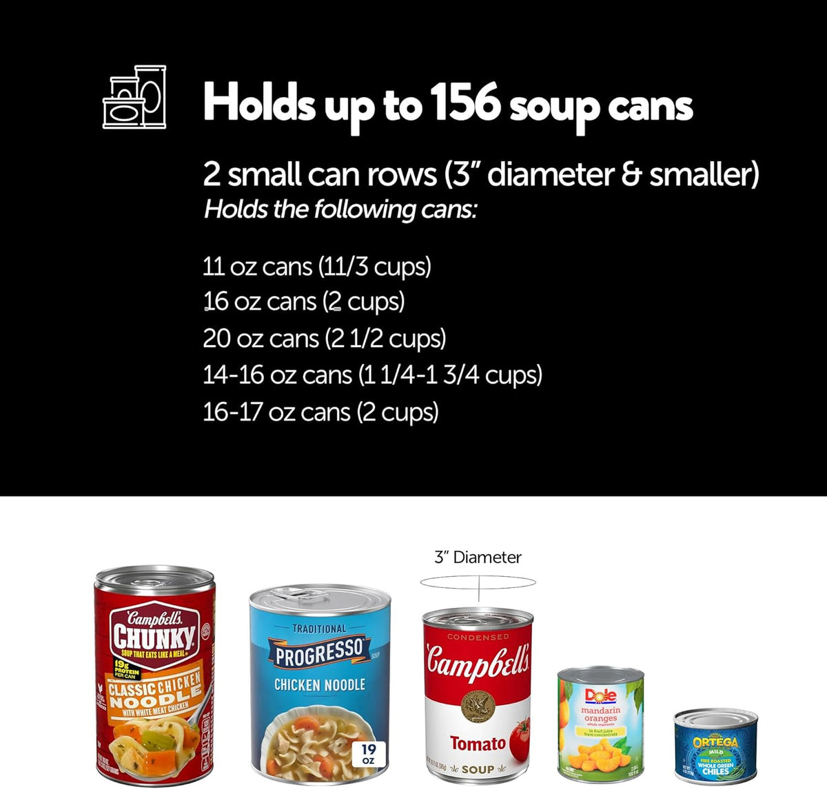 Shelf Reliance Cansolidator Max Large - 1-Pack Can Organizer for Pantry, Stackable Soda Can Storage