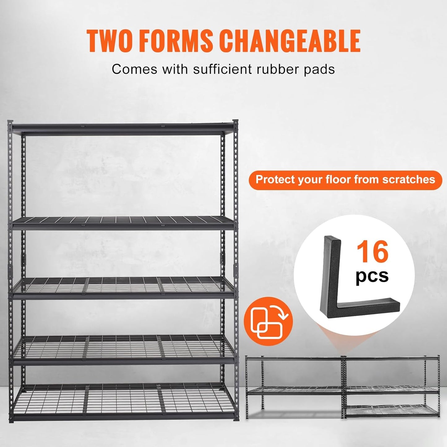 VEVOR Storage Shelving Unit, 5-Tier Adjustable, 2000 lbs Capacity, Heavy Duty Garage Shelves Metal