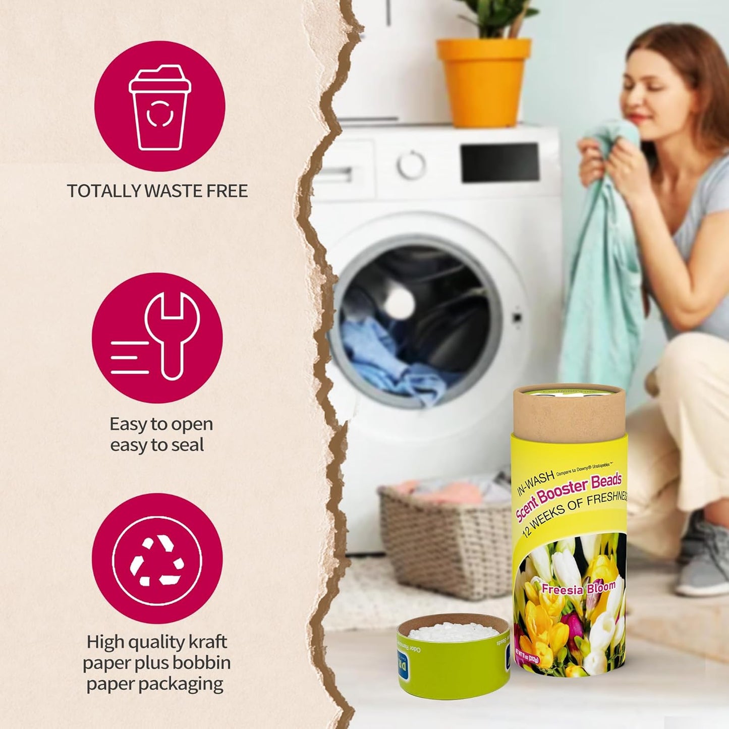 DR.EASY Laundry Scent Boosters 312g,Freesia Bloom Scent Boosters for Washer,Bulk Laundry Booster