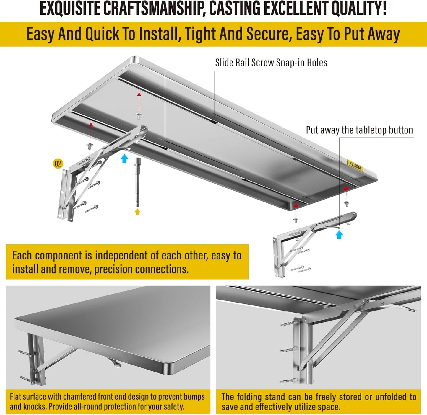 1.2x3ft Adjustable Rail Type Folding Storage Rack Shelf, Suitable for Garage, Storage Room