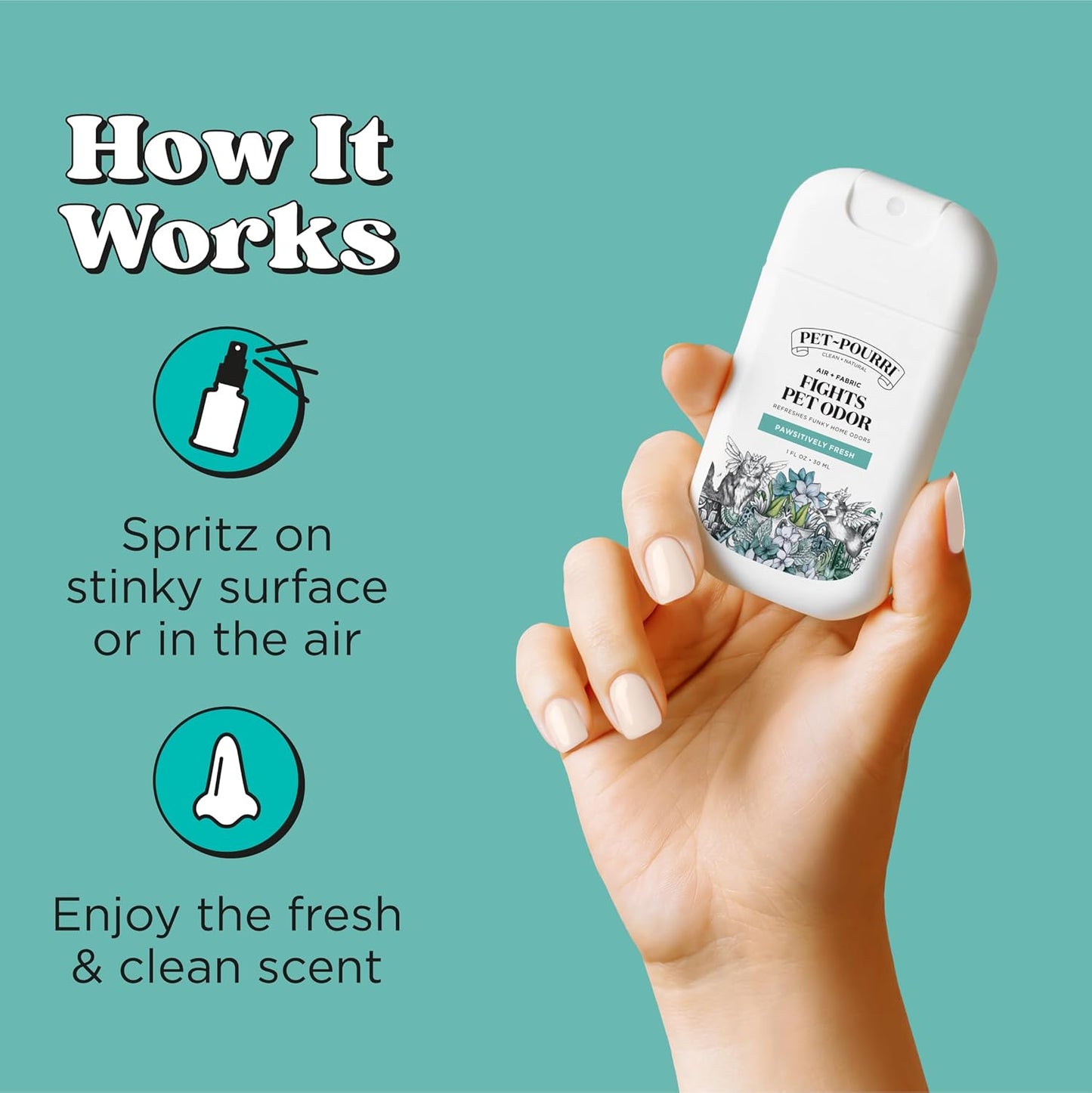 Poo-Pourri Pawsitively Fresh Pocket Deodorizer Spray – Dog & Cat Odor Remover – Plant Based