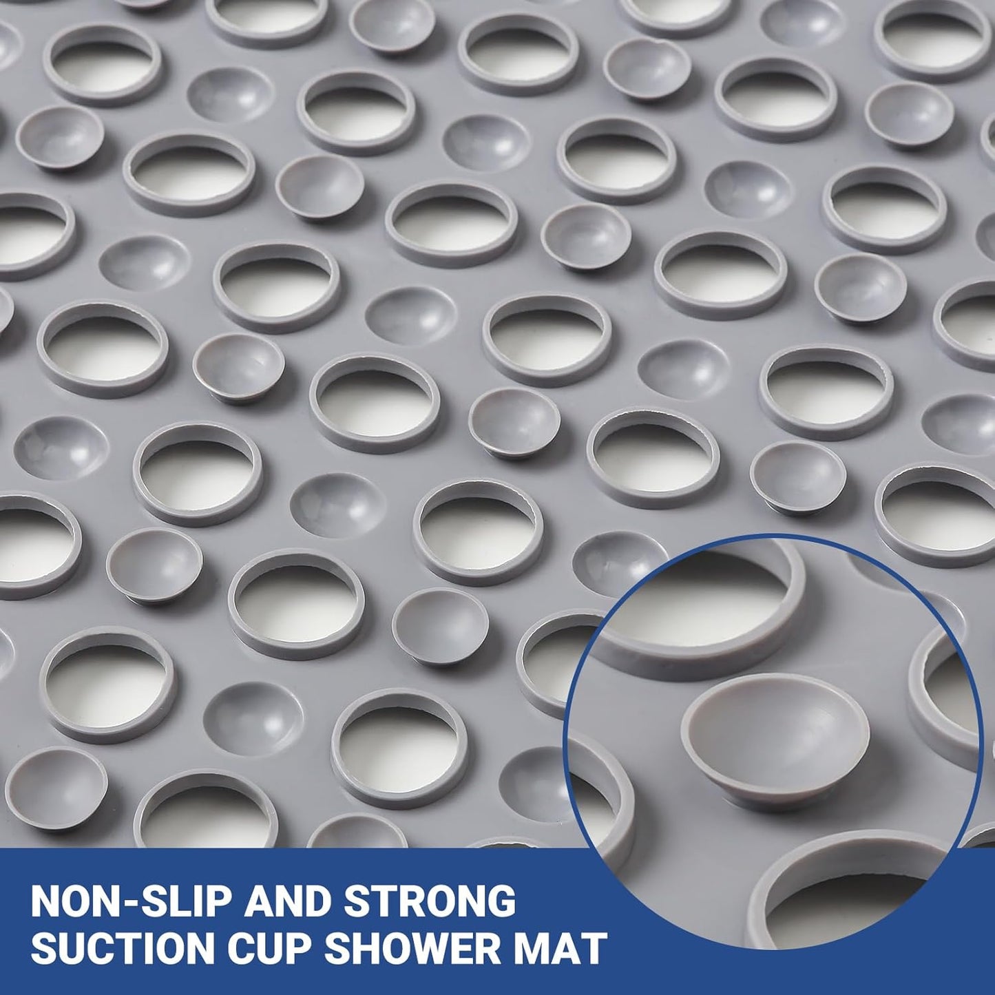 Non Slip Bathtub Mat and Shower Mat 31x17 inch,Bath Mat with Quick Dry Drain Holes and Suction