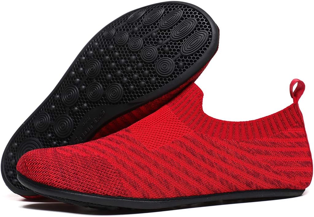 QZKDM Lightweight Slip on Grip Indoor House Slippers Barefoot Non Slip Home Exercise Yoga Shoes for