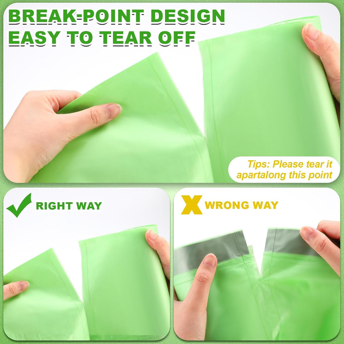 200 Count 13 Gallon Compostable Trash Bags with Drawstring Heavy Duty Extra Thick 1 Mil Kitchen