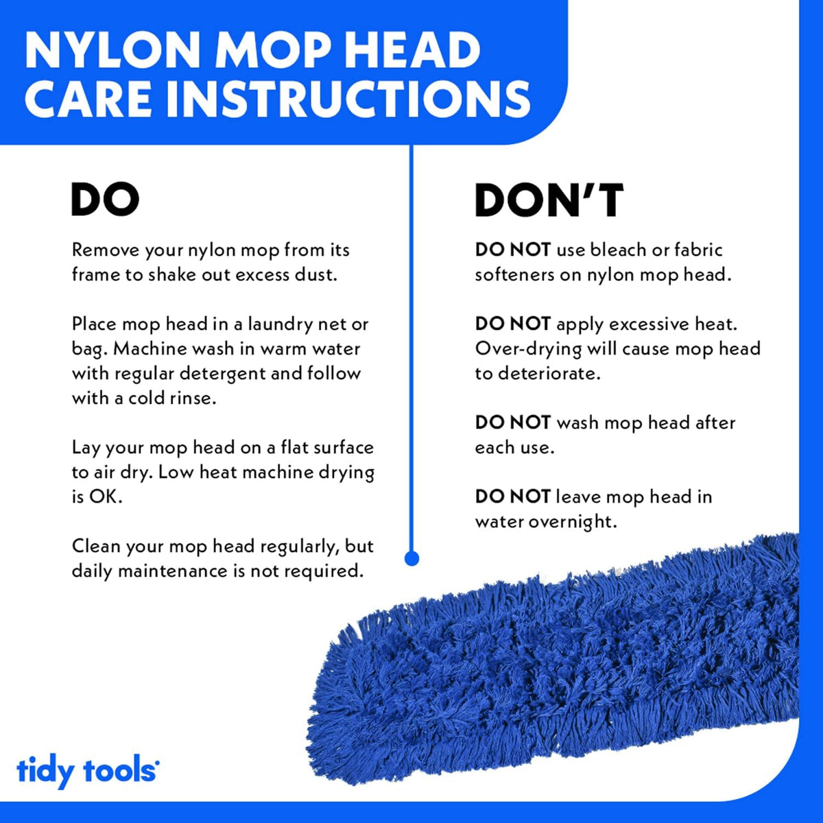 Commercial Dust Mop Replacement Head - 24 x 5 in. Cotton Nylon Reusable Mop Head- Industrial Dust