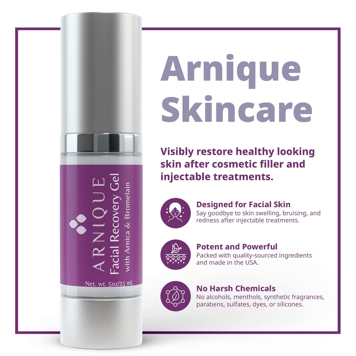 Arnica Gel for Face - Facial Recovery Aftercare for Fillers & Cosmetic Injection Treatments, Arnica