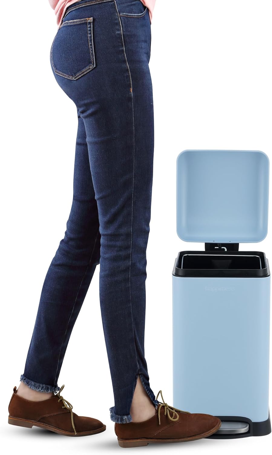 happimess HPM1012H Betty Retro Mini 3.2-Gallon Step-Open Trash Can, Fingerprint Resistant, Modern