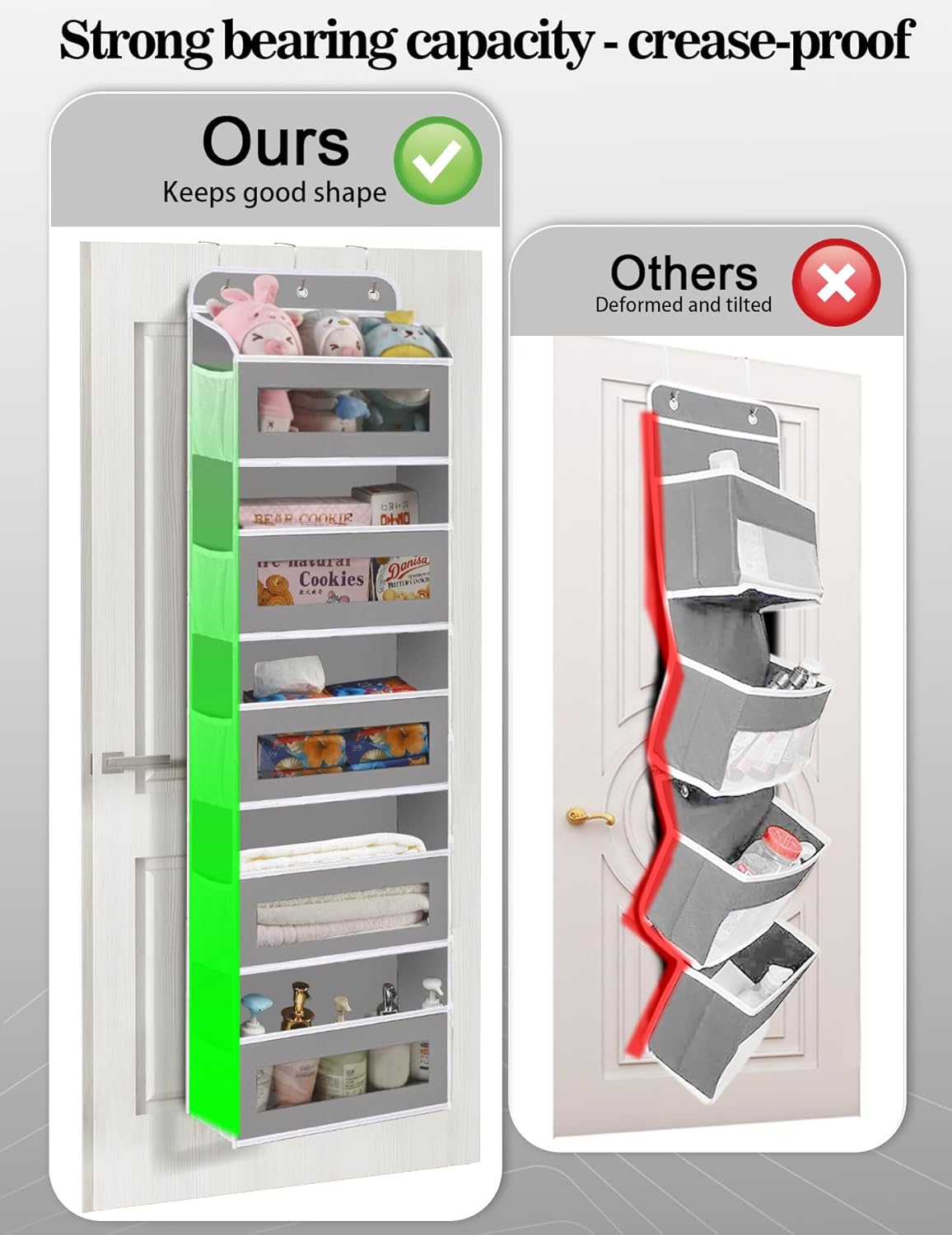 Over The Door Organizer, 5 Shelves Closet Door Hanging Organizer with 10 Mesh Pockets, Nursery