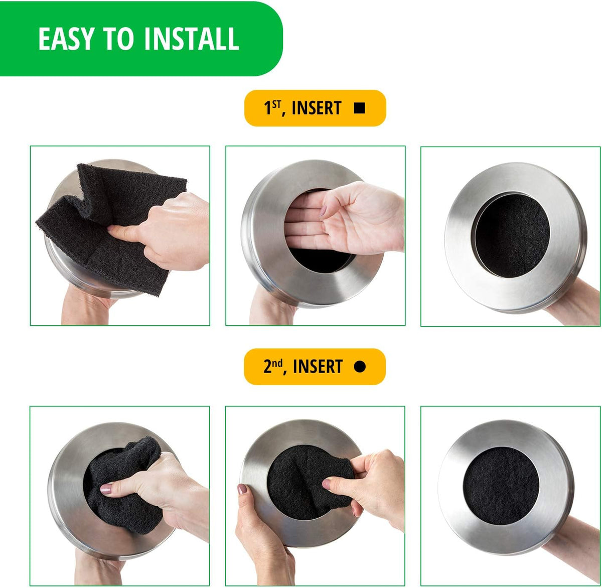 Epohpeek Compost Bin Filters Charcoal - Filter Replacement for Kitchen Pail Composter, 12 Pack
