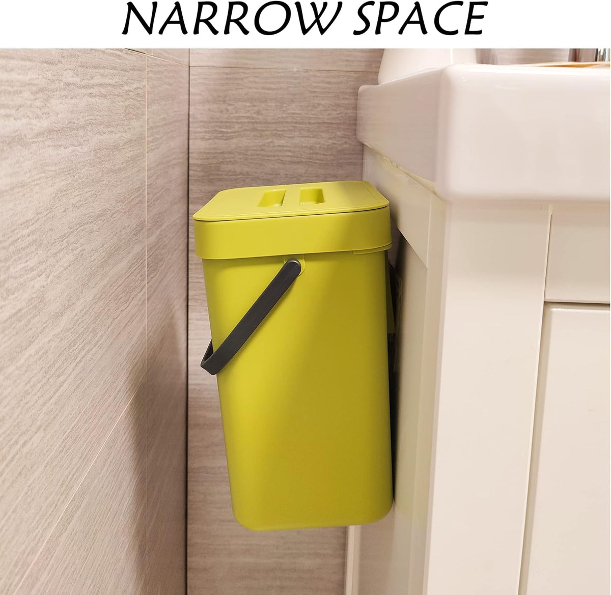 stonespace Small Kitchen Trash Can with Lid, Compost Bin Indoor Kitchen Sealed, Under Sink Trash
