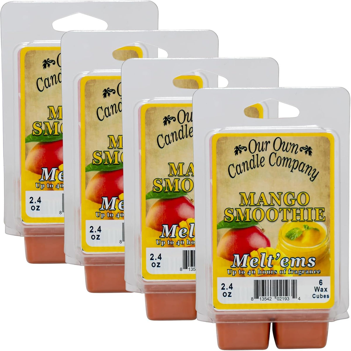 Our Own Candle Company Premium Wax Melt, Mango Smoothie Scent, Handmade in The USA, 24 Cubes (4