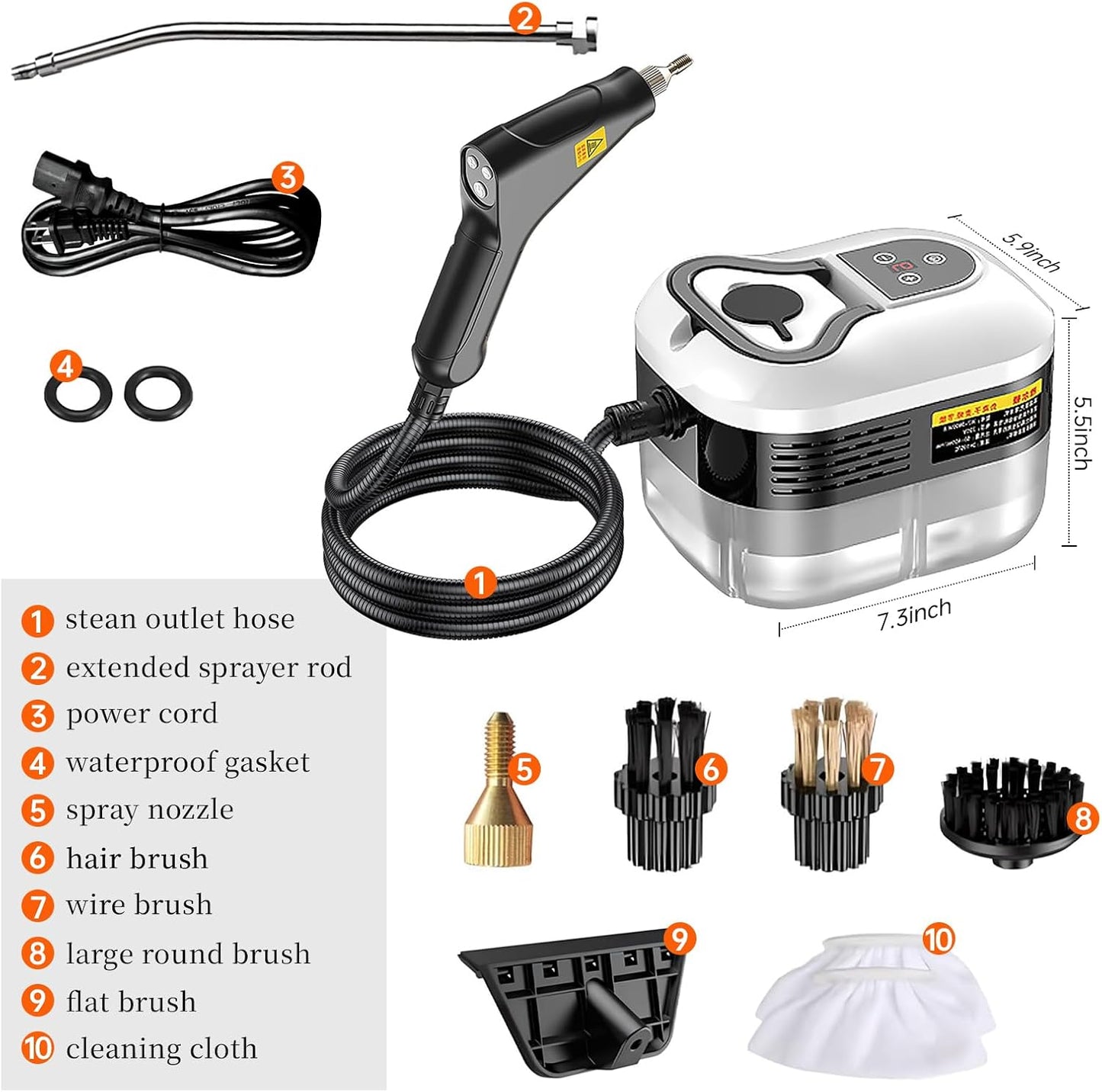 High Pressure Steam Cleaner, 2500W Portable High Temp Bathroom Power Steamer Cleaning Machine Steam