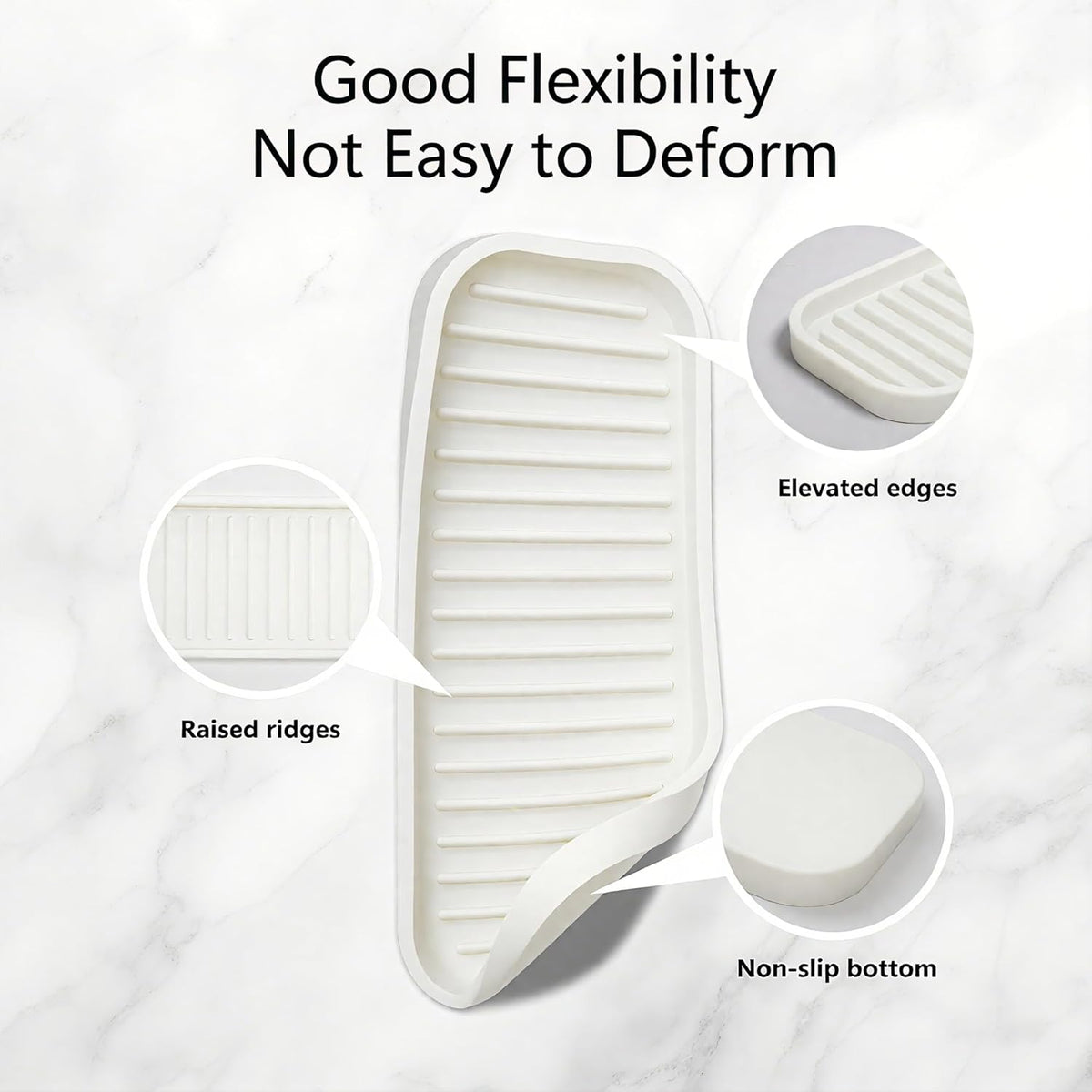 Mofason Silicone Sponge Holder, Tray for Soap and Sponge, Kitchen Sink Tray, Accessories to Help
