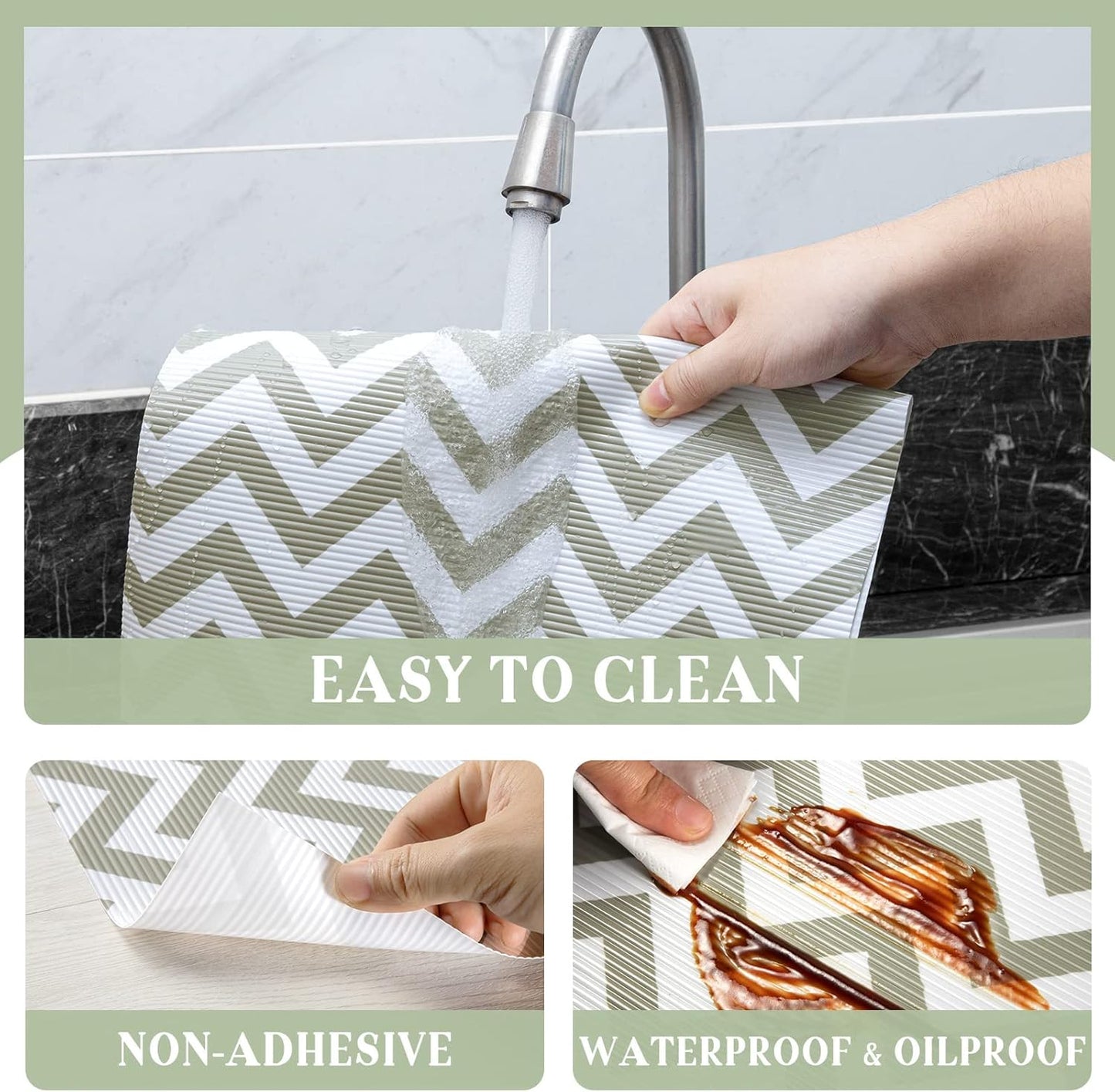 Glotoch Shelf Liner 12" x 20FT Non Adhesive Refrigerator, Kitchen, Drawer Liners, Waterproof and