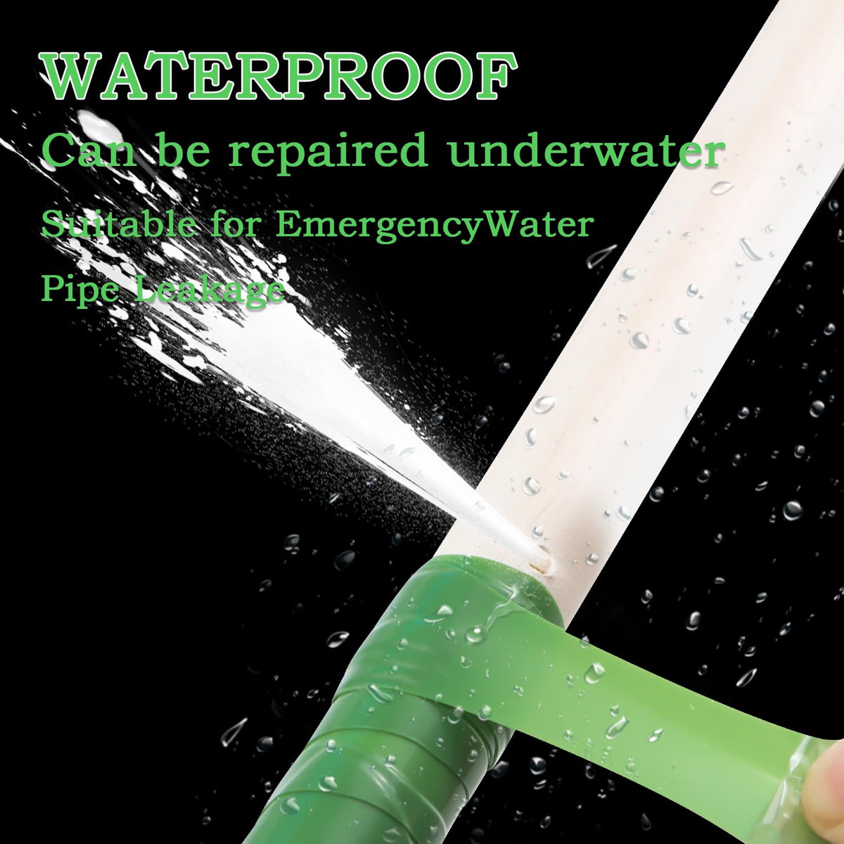 Self Fusing Silicone Tape 2 Rolls 1 in x 5' Green Waterproof Rubber Leak Proof Sealing Rubber