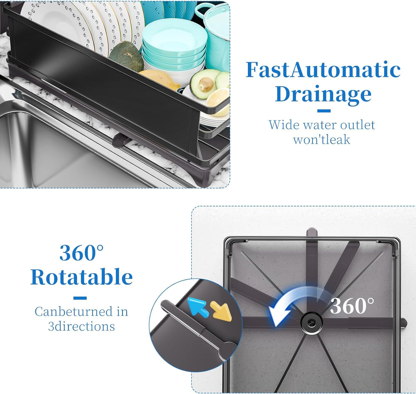 Simple Trending Dish Rack, Steel Dish Drying Rack for Kitchen Counter, Dish Drainer with Cutlery
