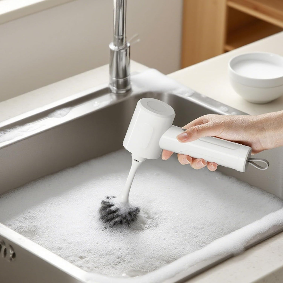Electric Scrubber Spin- Rechargeable Cordless Handheld Spin Brush with 4 Replacement Brushs with 2