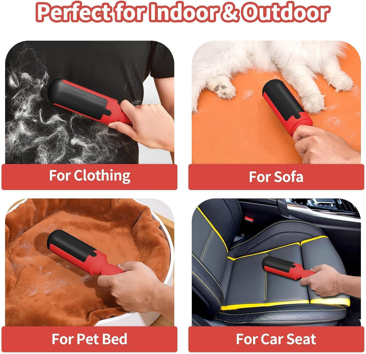 Dog Pet Hair Remover Roller - Reusable Lint Roller Pet Hair Removal Tool for Dog&Cats - Portable