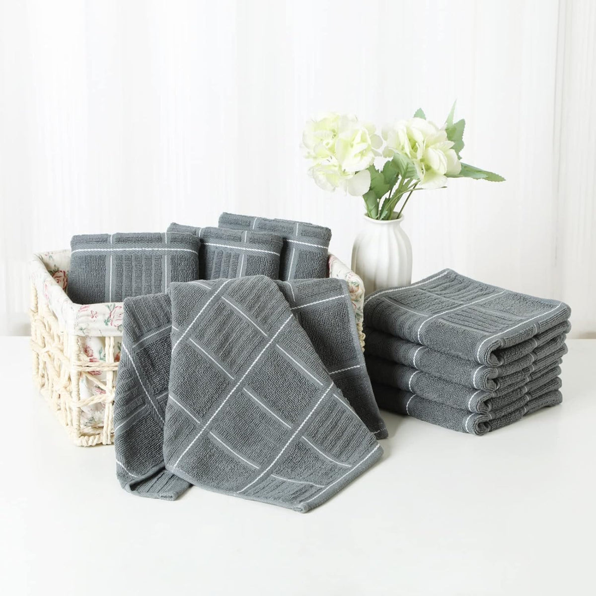 Glynniss Kitchen Towels and Dishcloths Set, Dish Towels and Dish Rags for Washing Dishes, for