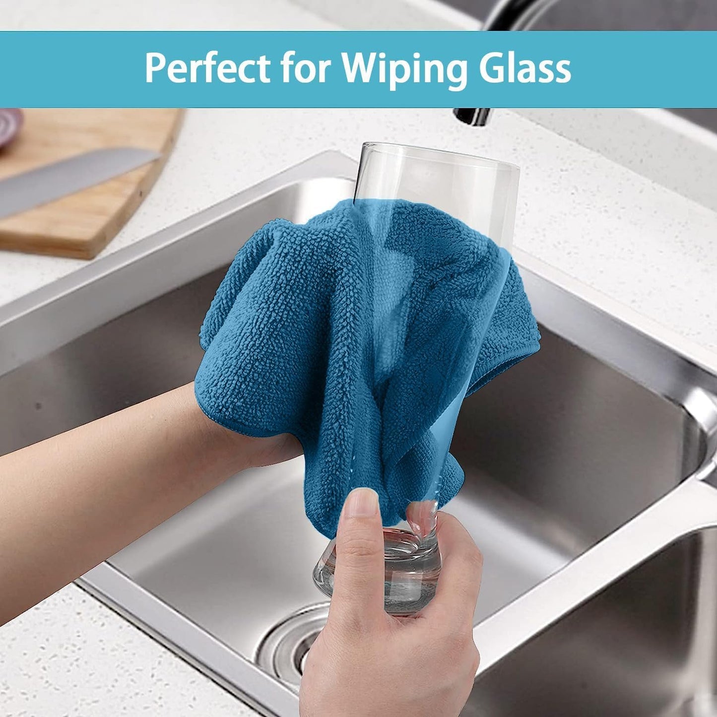 HOMEXCEL Navy Blue Microfiber Cleaning Cloth, 50 Pack Cleaning Towels for Kitchen, Lint Scratch