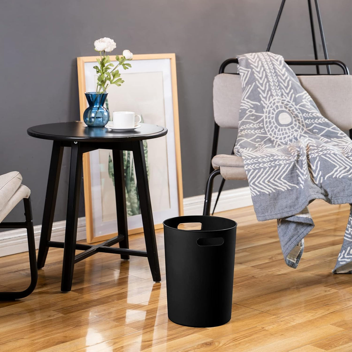 4 Pack Small Trash Can for Bathroom - 3 Gallon/12-Liter Wastebasket, Round Plastic Garbage