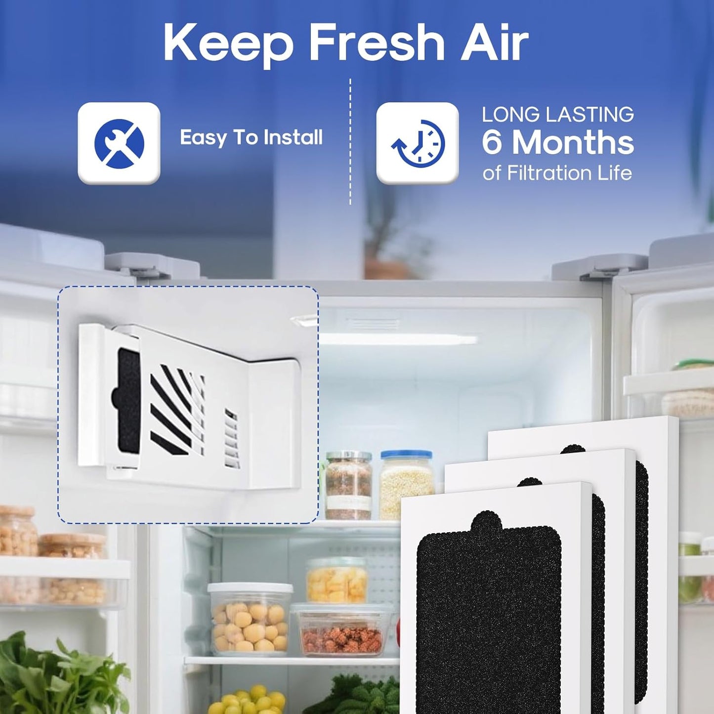 ICEPURE AF001 Compatible with EAFCBF Refrigerator Air Filter, Pure Air Ultra, Pure Air Ultra