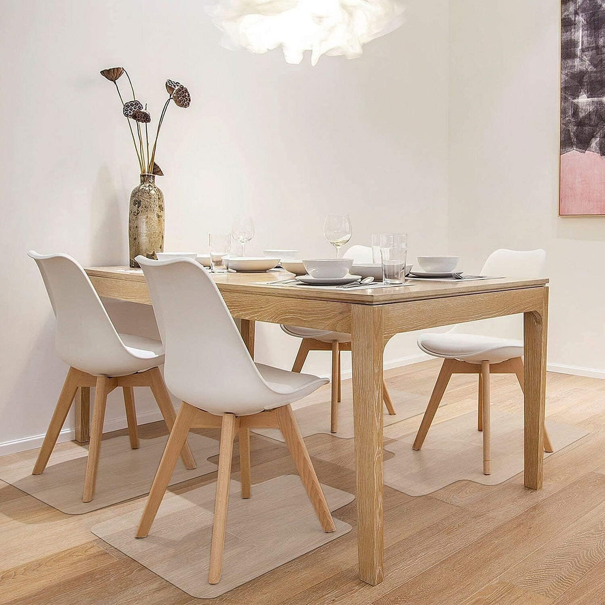 Kuyal Chair Mat, Rolling Chair Mat for Hardwood Floor, 45" X 53" Transparent PVC Home Office Floor